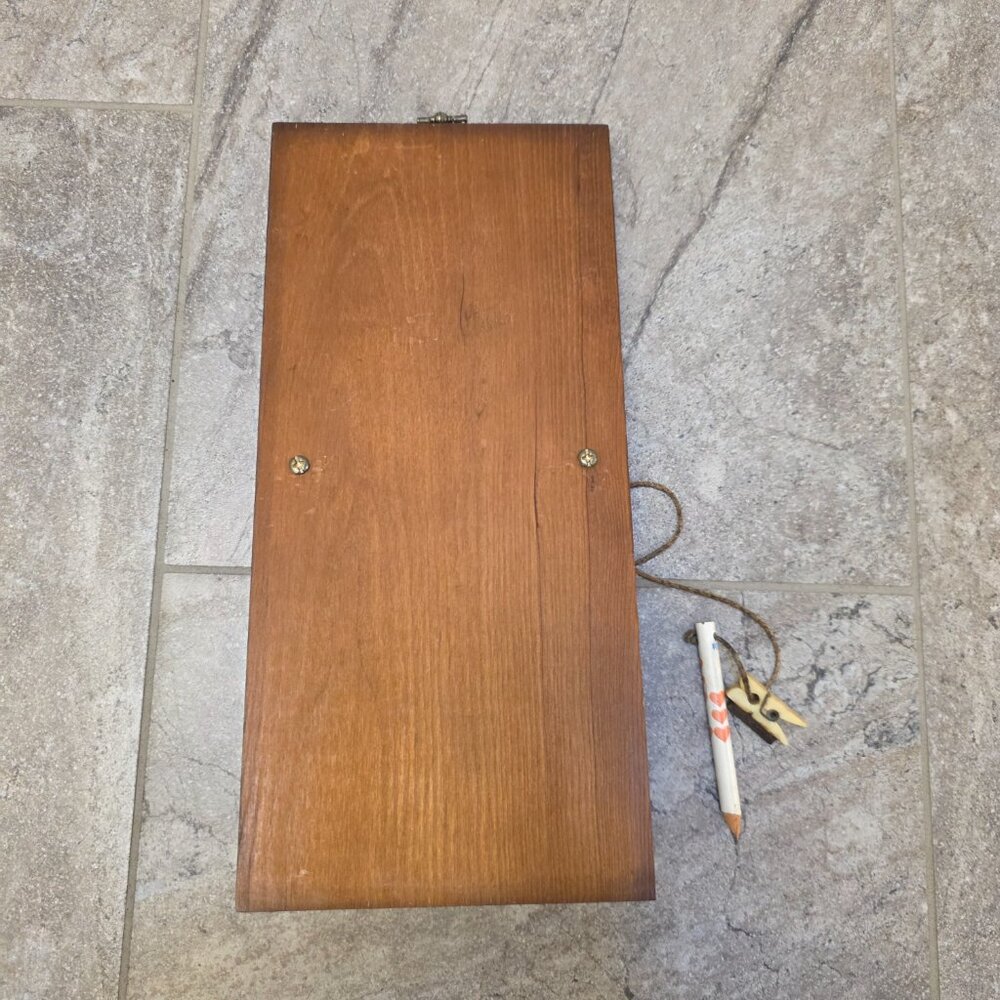 1970's Mushroom Wood Wall Hanging Memo Board Key Holder Merry Vintage - Picture 5 of 6